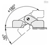 Elesa Hinges with slotted holes of adjustment, CFA.65-SL-HV CFA-SL